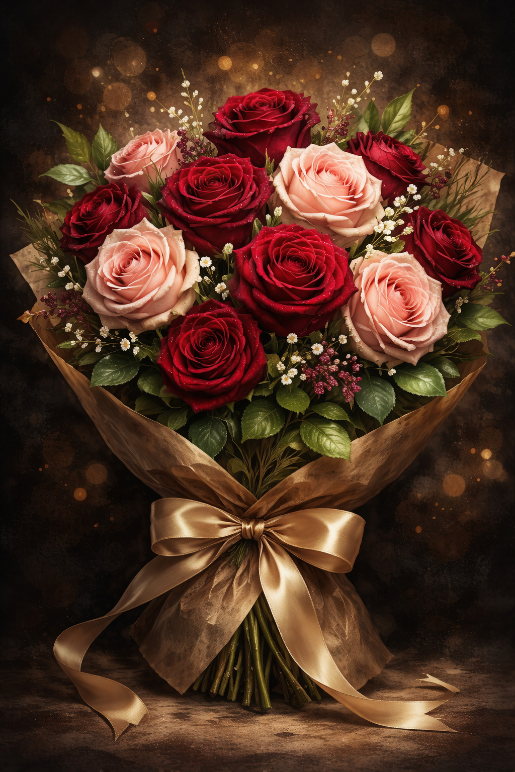 Шаблон открытки роскошный букет роз