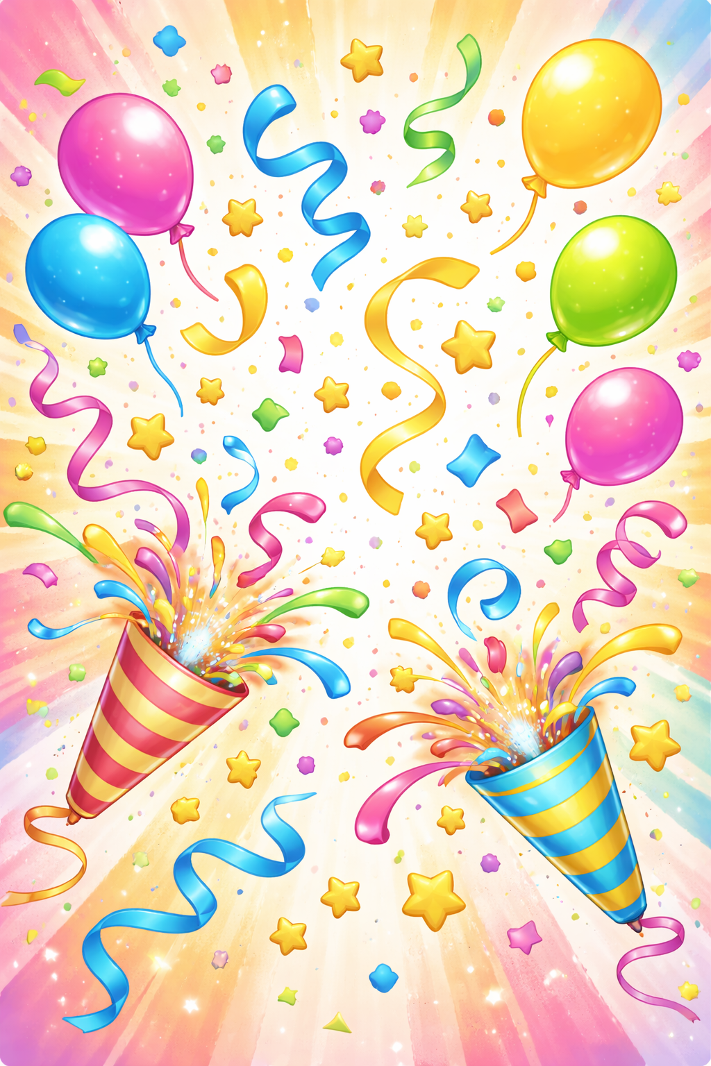 Шаблон открытки весёлое конфетти