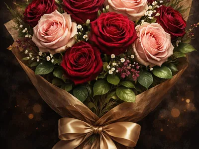 Открытка букет цветов