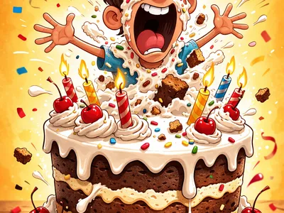 Шаблон открытки торт с сюрпризом